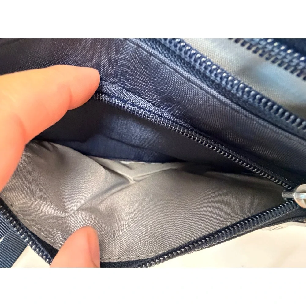 NWOT Baggallini Navy Blue Nylon Crossbody Bag with RFID Blocking&Wristlet Wallet